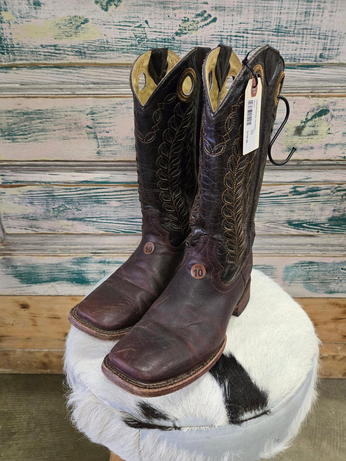 Ladies Brown Sq. Toe Boots