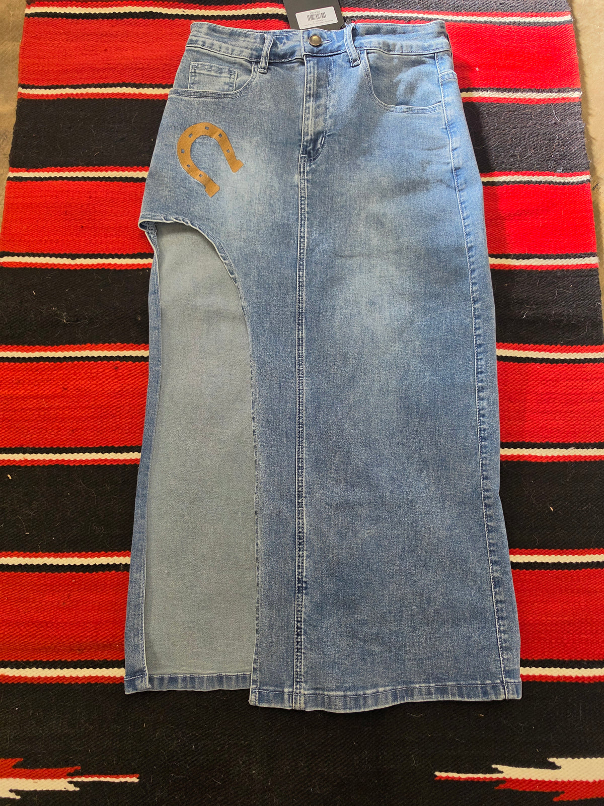 NEW Denim Long Skirt                              Thigh Slit