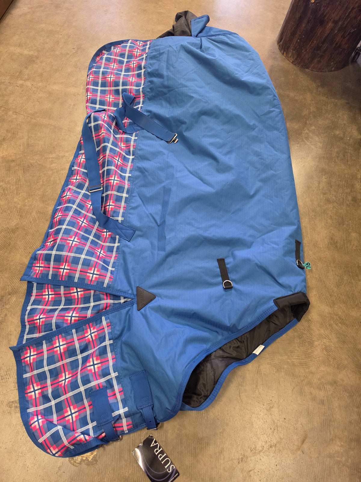 NEW Turq. Winter Blanket                     Pink Plaid Trim