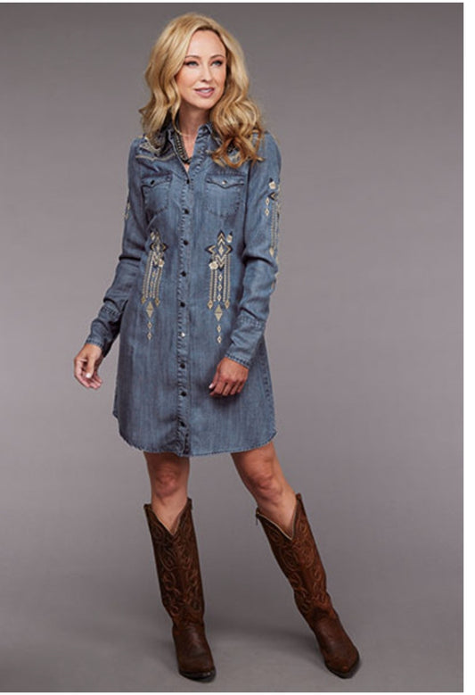 NEW Denim Snap Front Dress