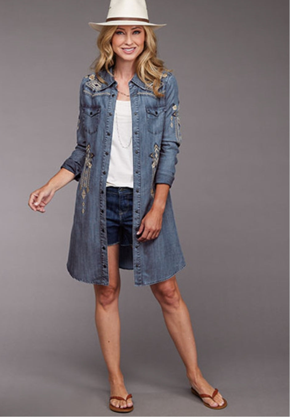 NEW Denim Snap Front Dress