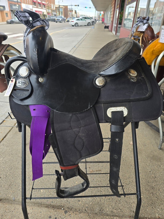 Black Youth Synthetic Saddle (12.5)