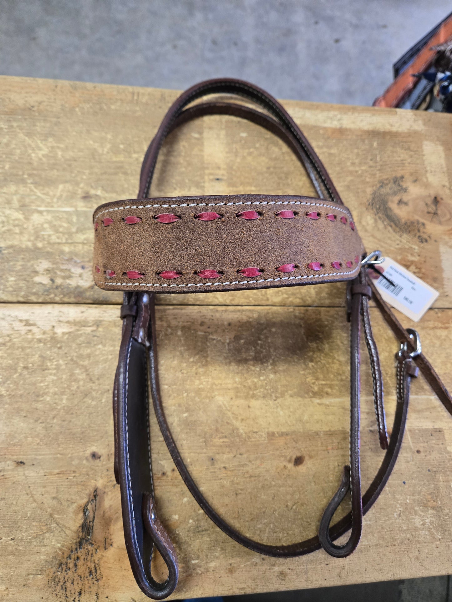 Red Buck Stitched Headstall