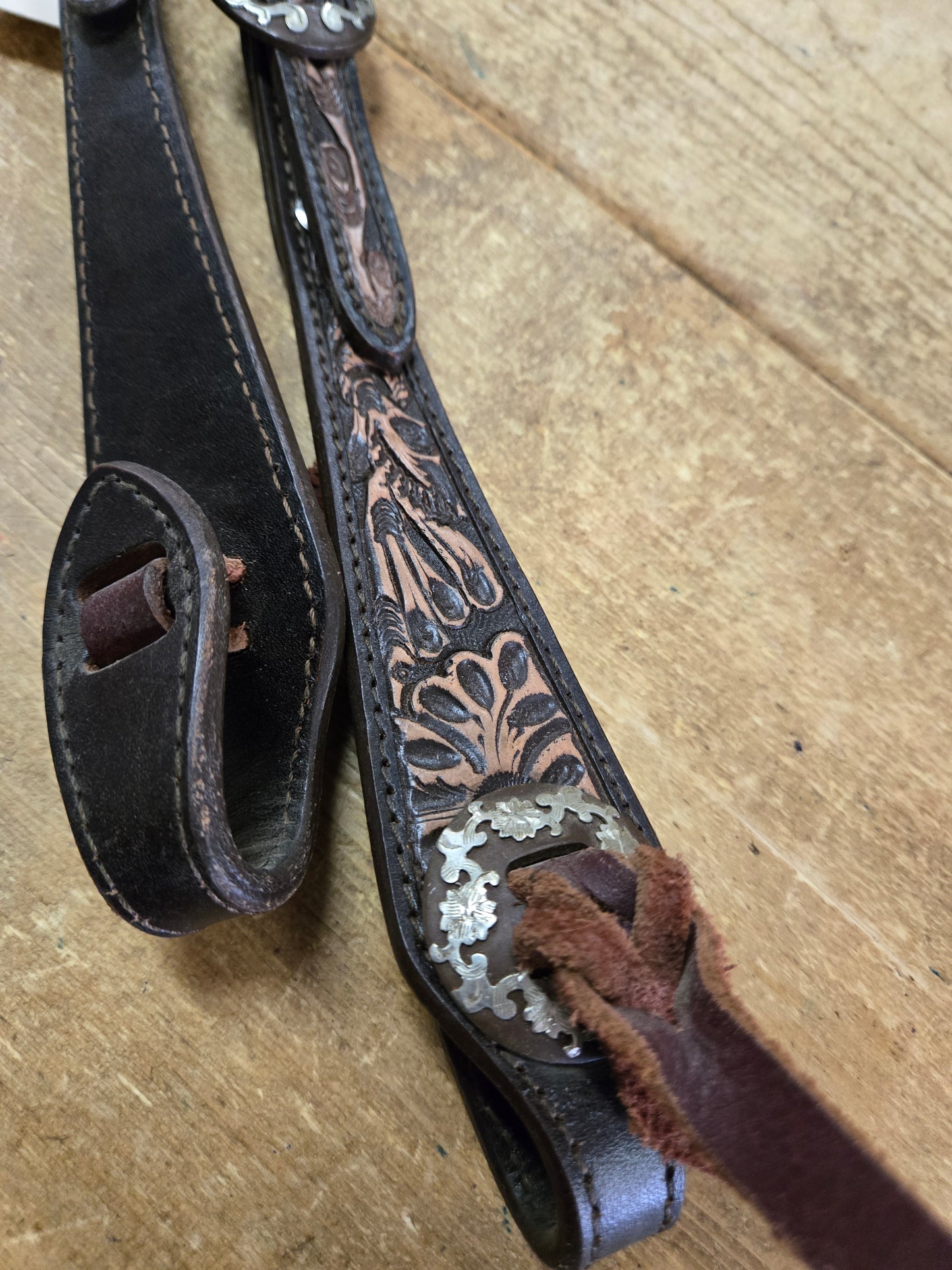 Single Ear Headstall- Carved