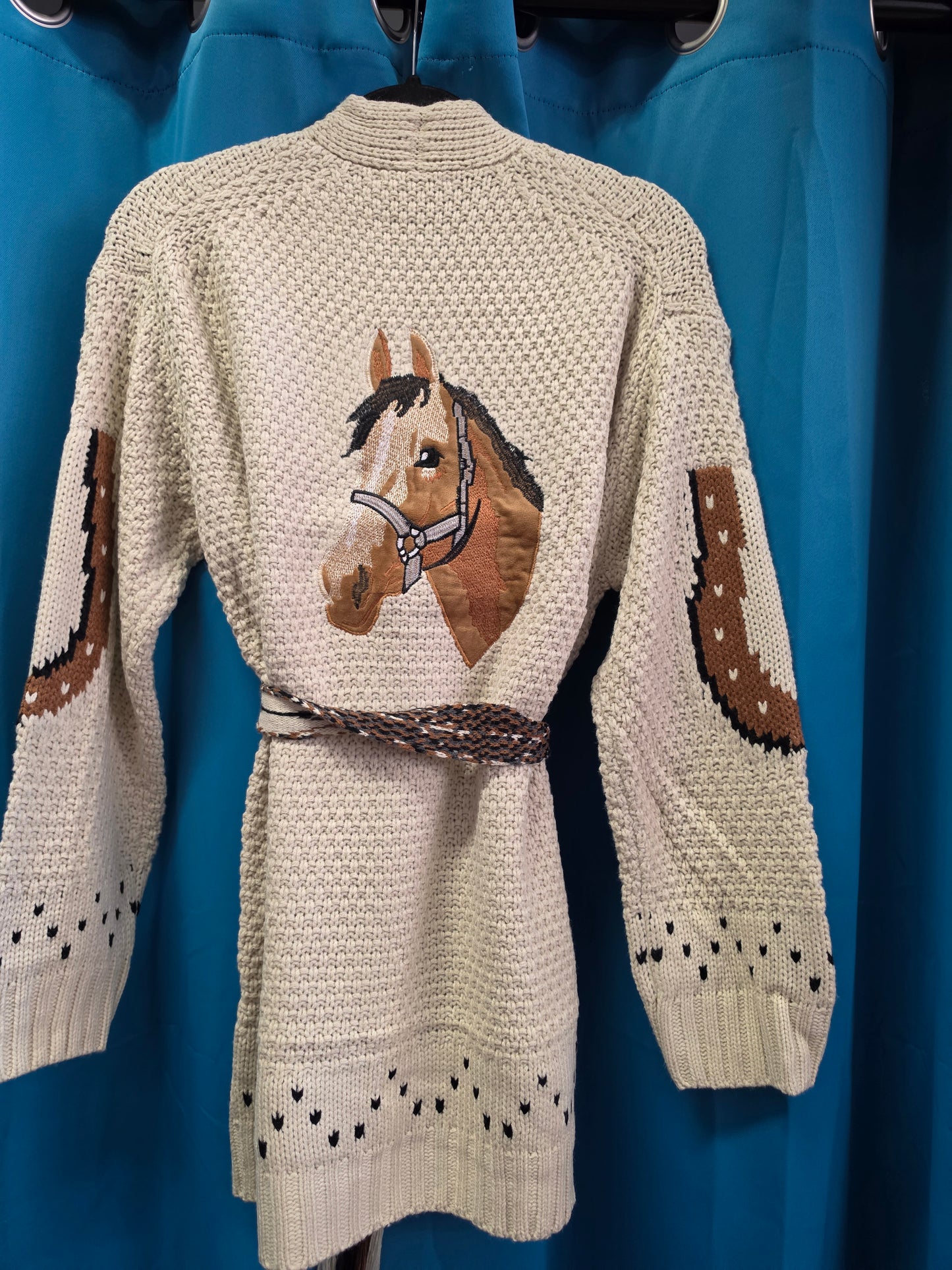 NEW Western Horse Belted                      Cardigan