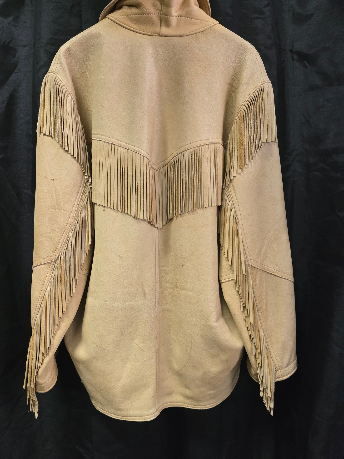 Vintage Fringed Natural Hide Jkt