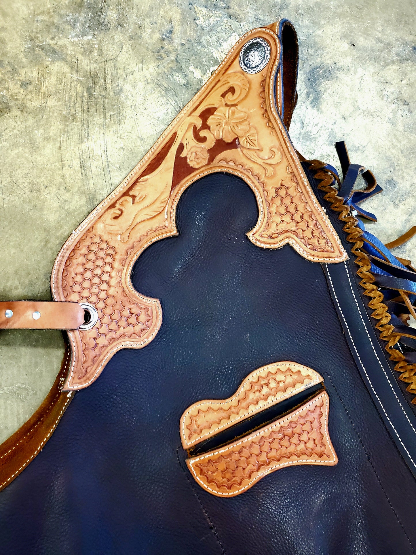 Custom Heavy Grain Leather Hand Made Shot Gun Chaps