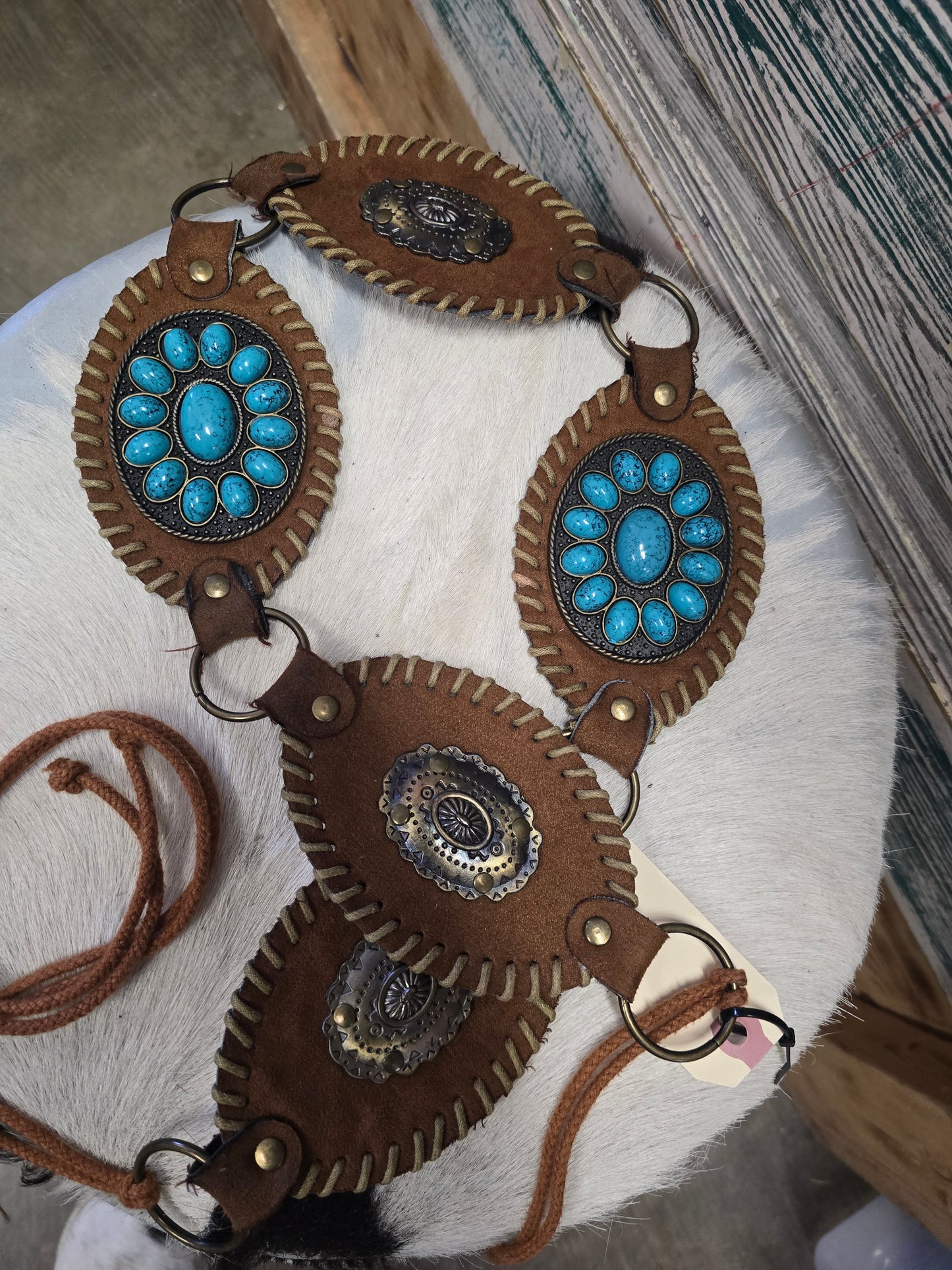 Tie On Belt/ Turq. & Concho                     Details