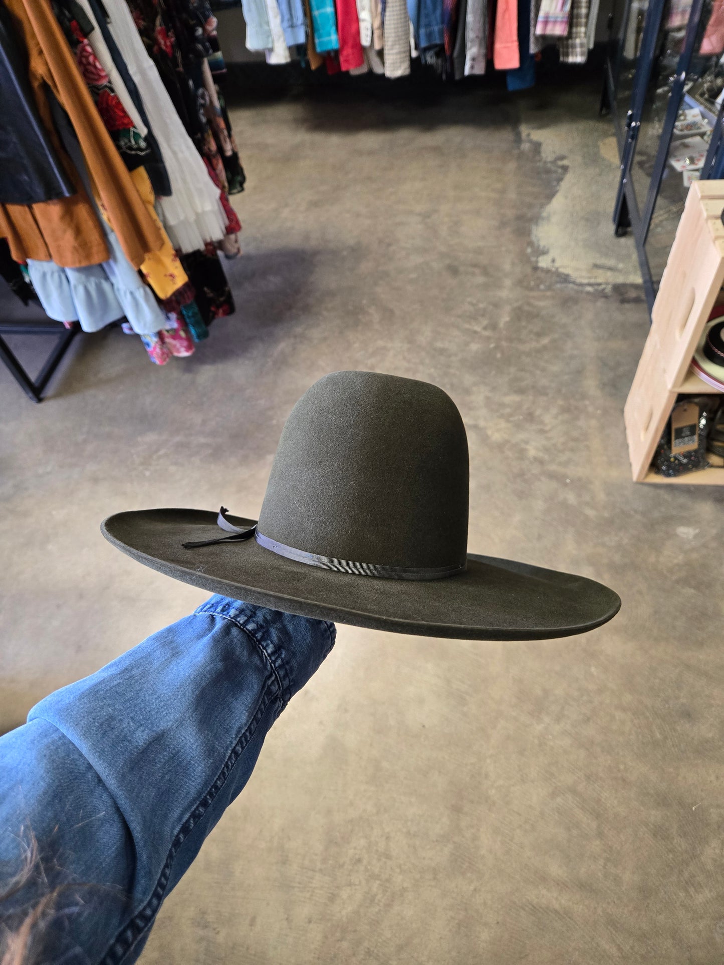 Moss Green Gus Crease Felt Hat