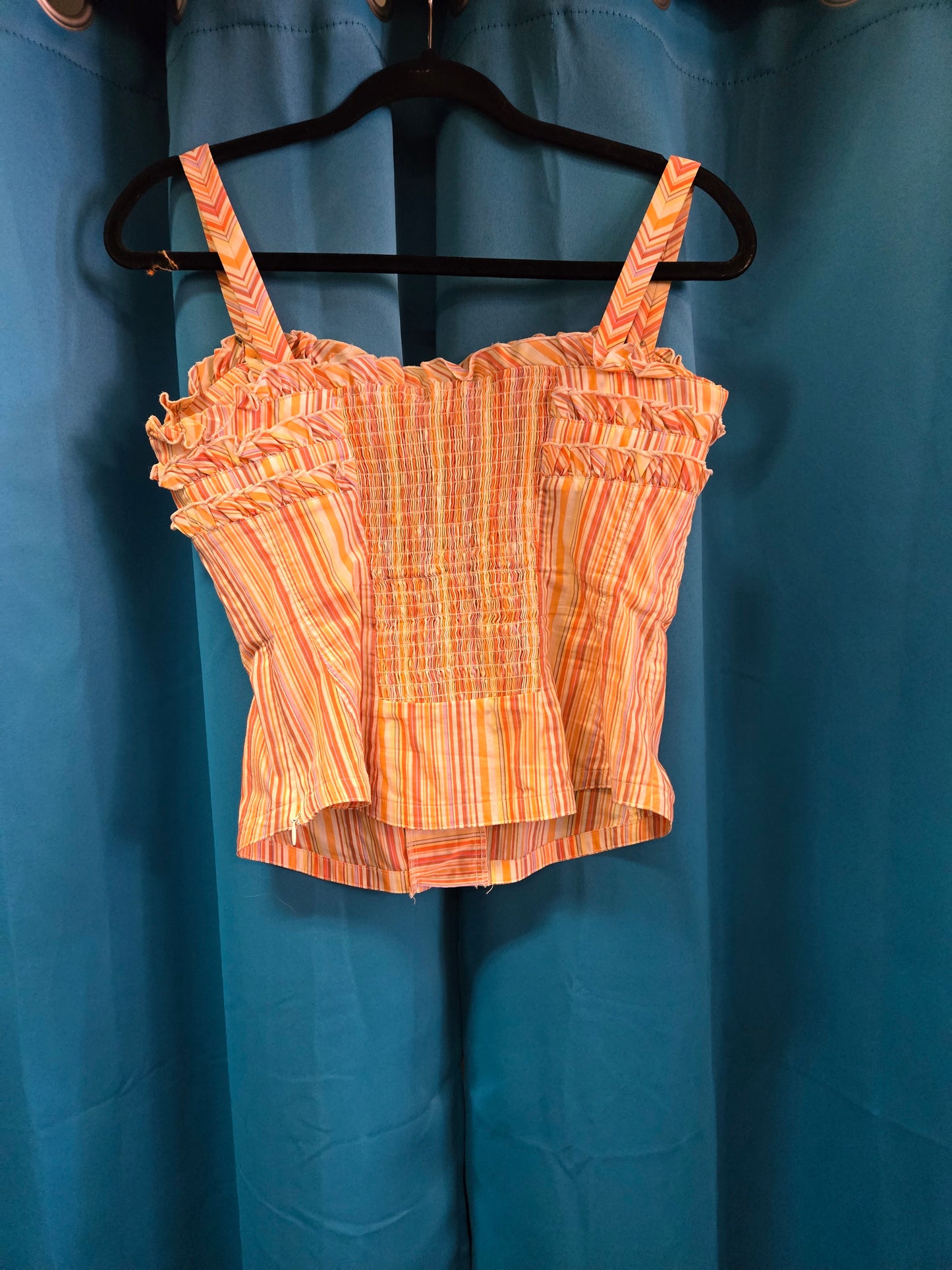 Orange Striped Tank                           Ruffle Details