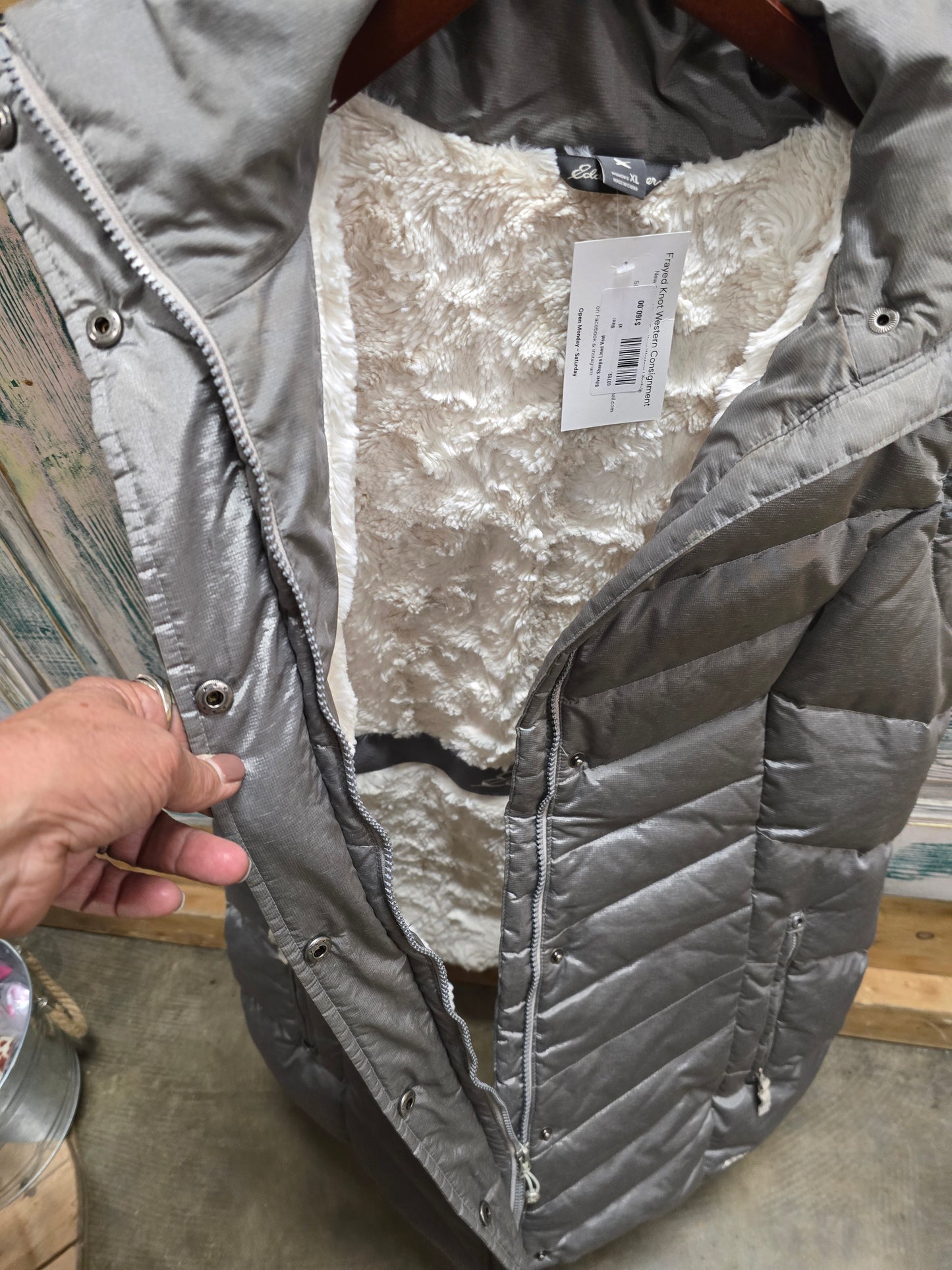 Silver Sherpa Lined Vest