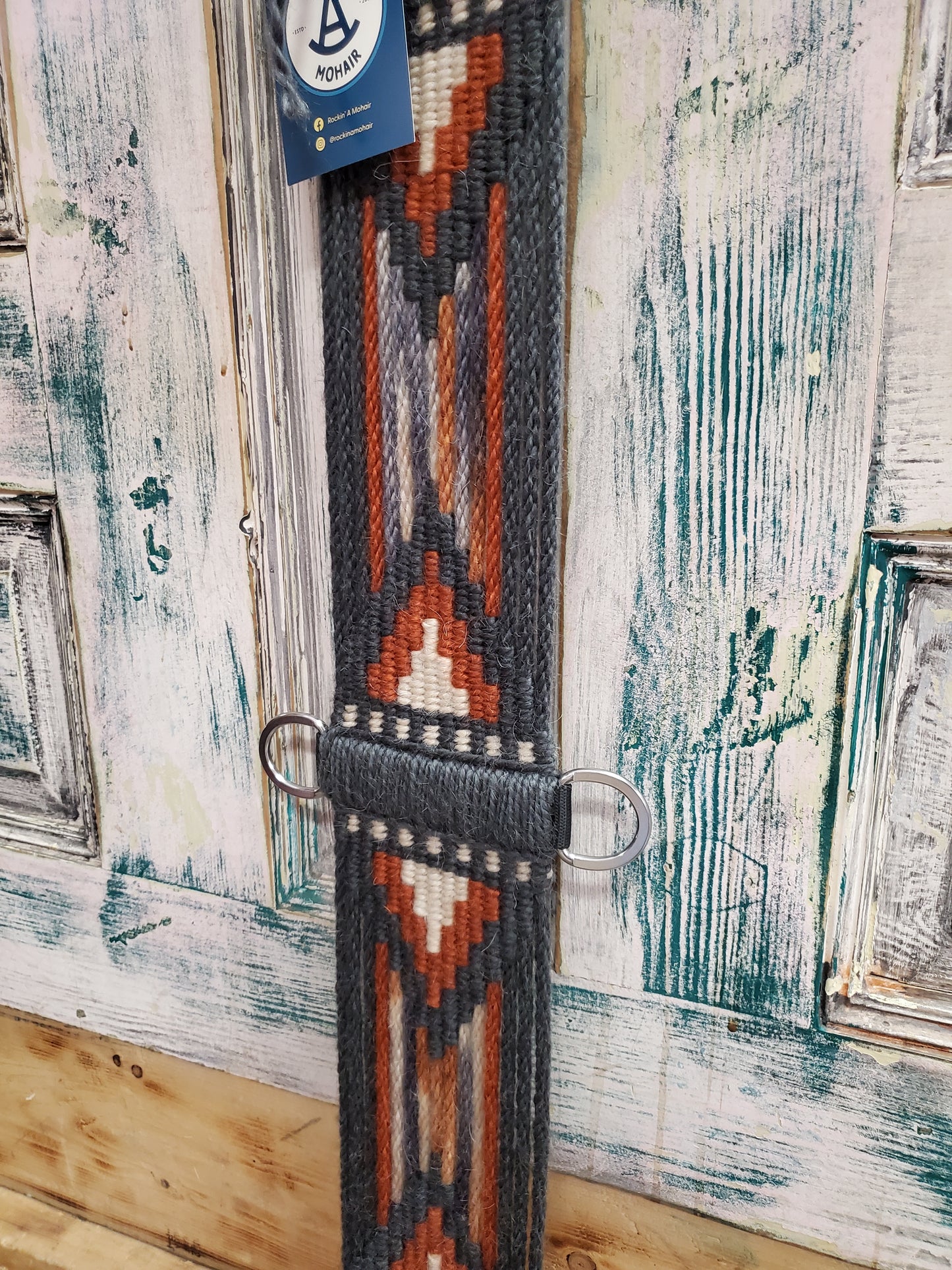 Orange/Grey/Cream Mohair Cinch