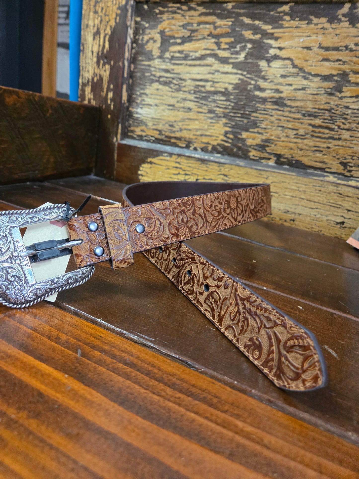 NEW Leather Floral Belt