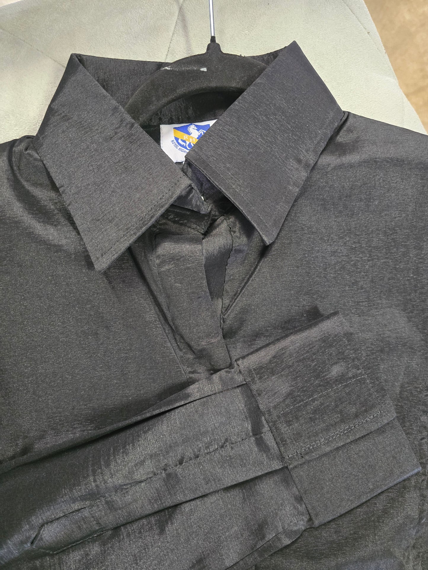 Black Zip Front Show Shirt