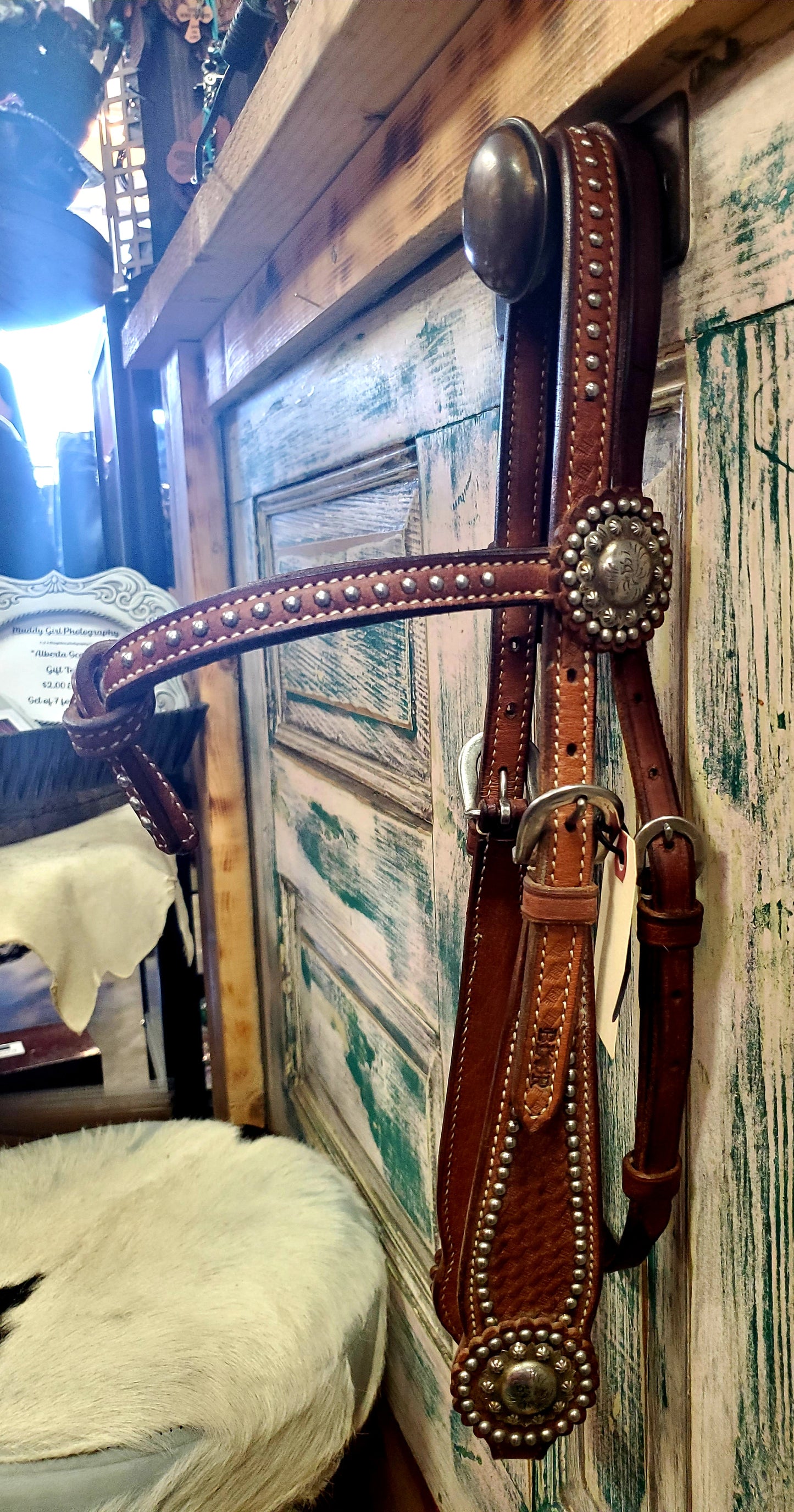 Dot Detail Futurity Knot Headstall           Concho
