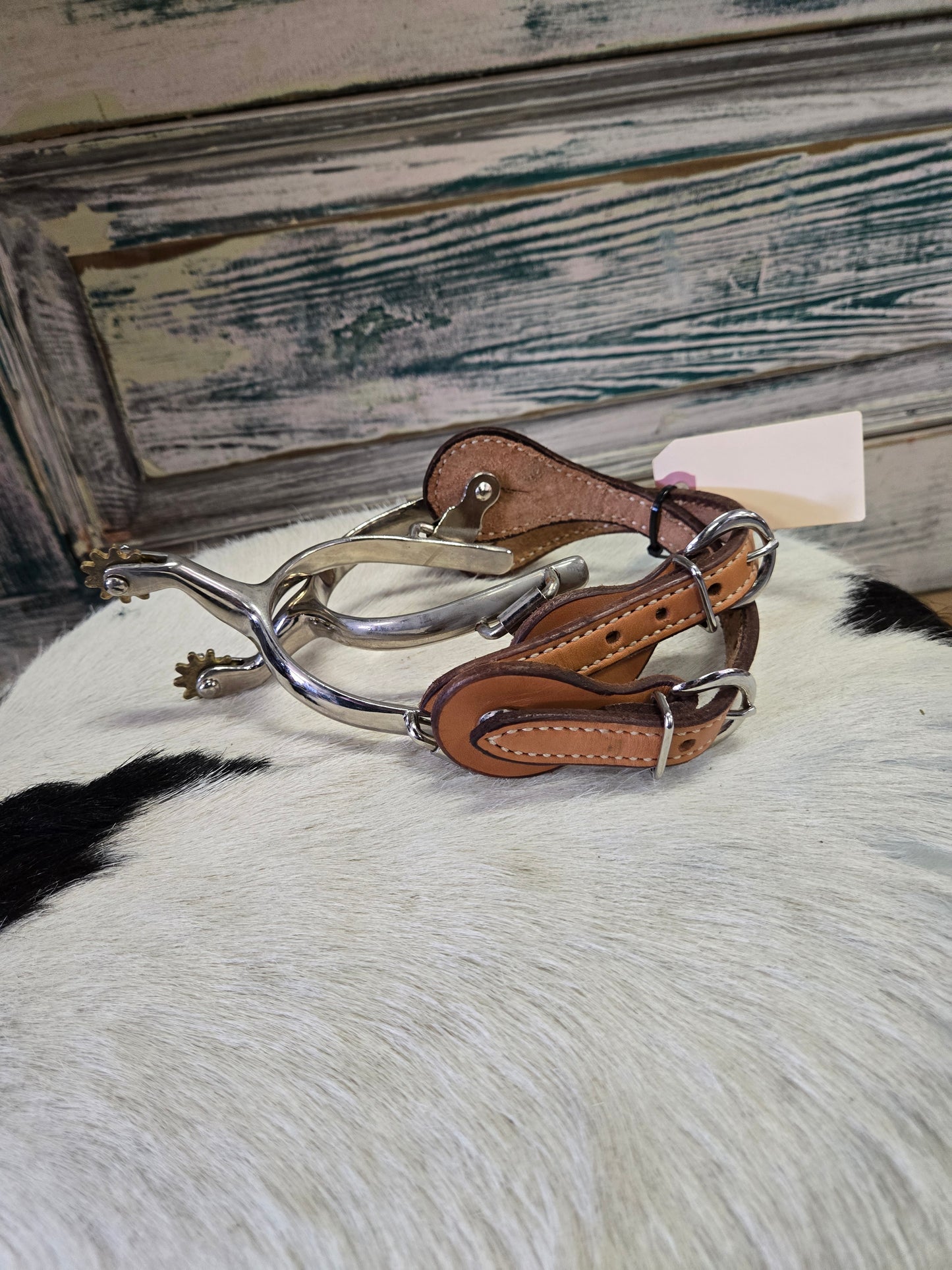 Stainless Roping Spurs w/Straps