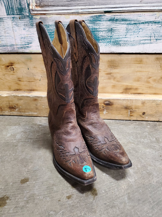 Ladies Snip Toe Cross Design Cowboy Boots