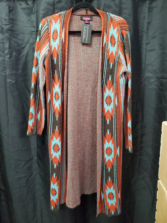 Ladies Knit Cardigan/ Aztec