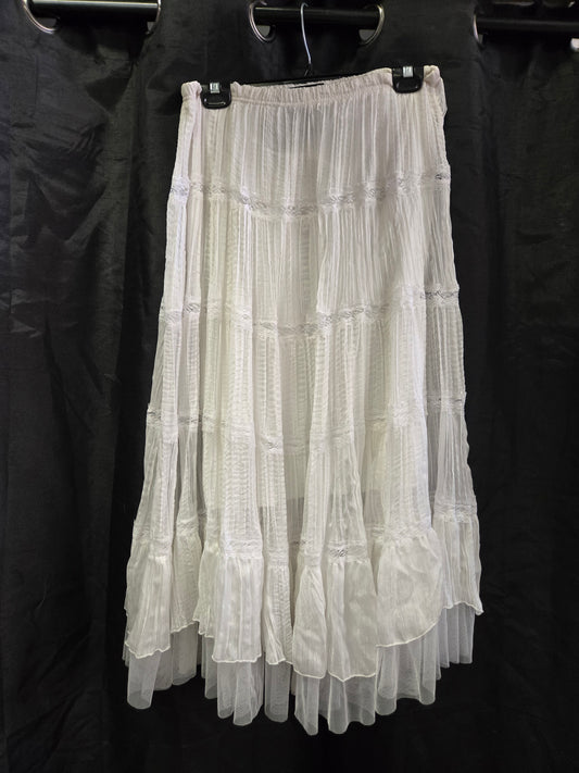White Lacy Long Skirt
