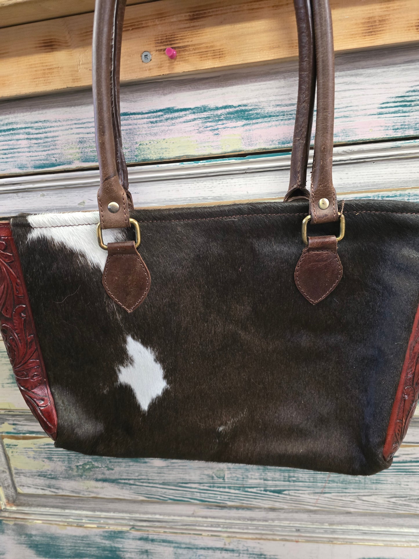 Hide & Tooled Messenger Bag