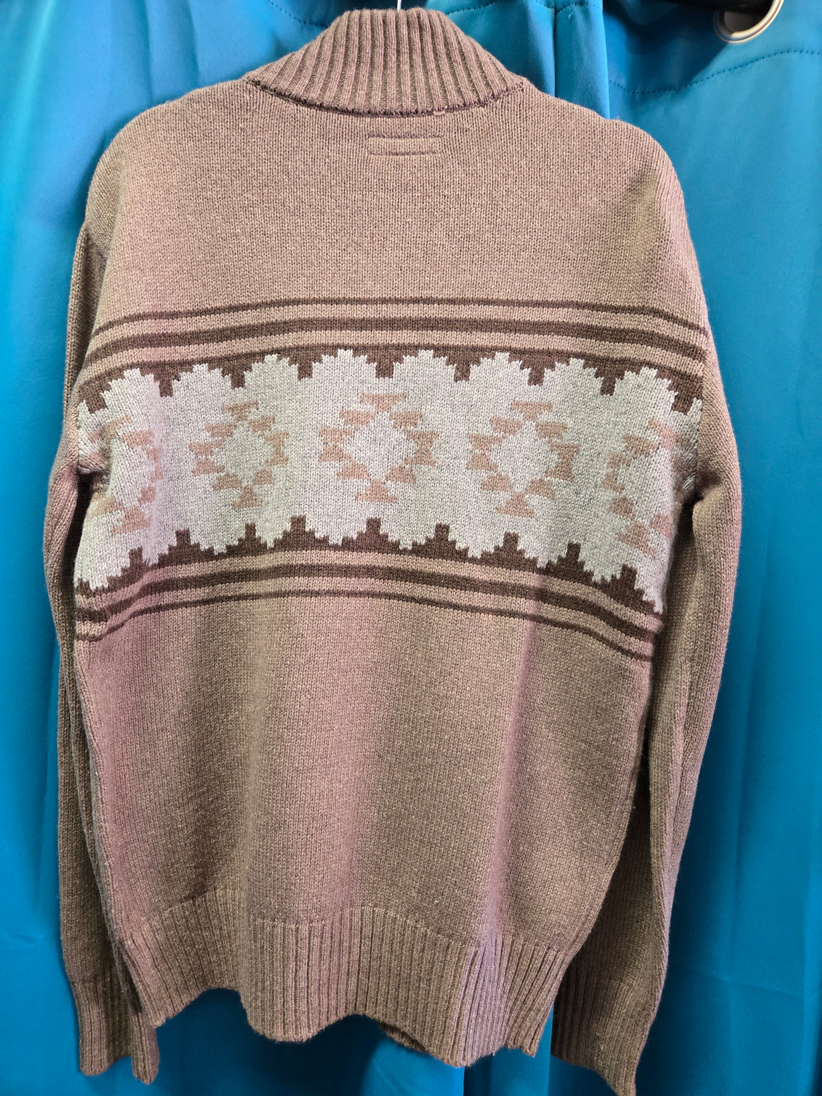 NEW Men's Brown Azter                   Zip Sweater