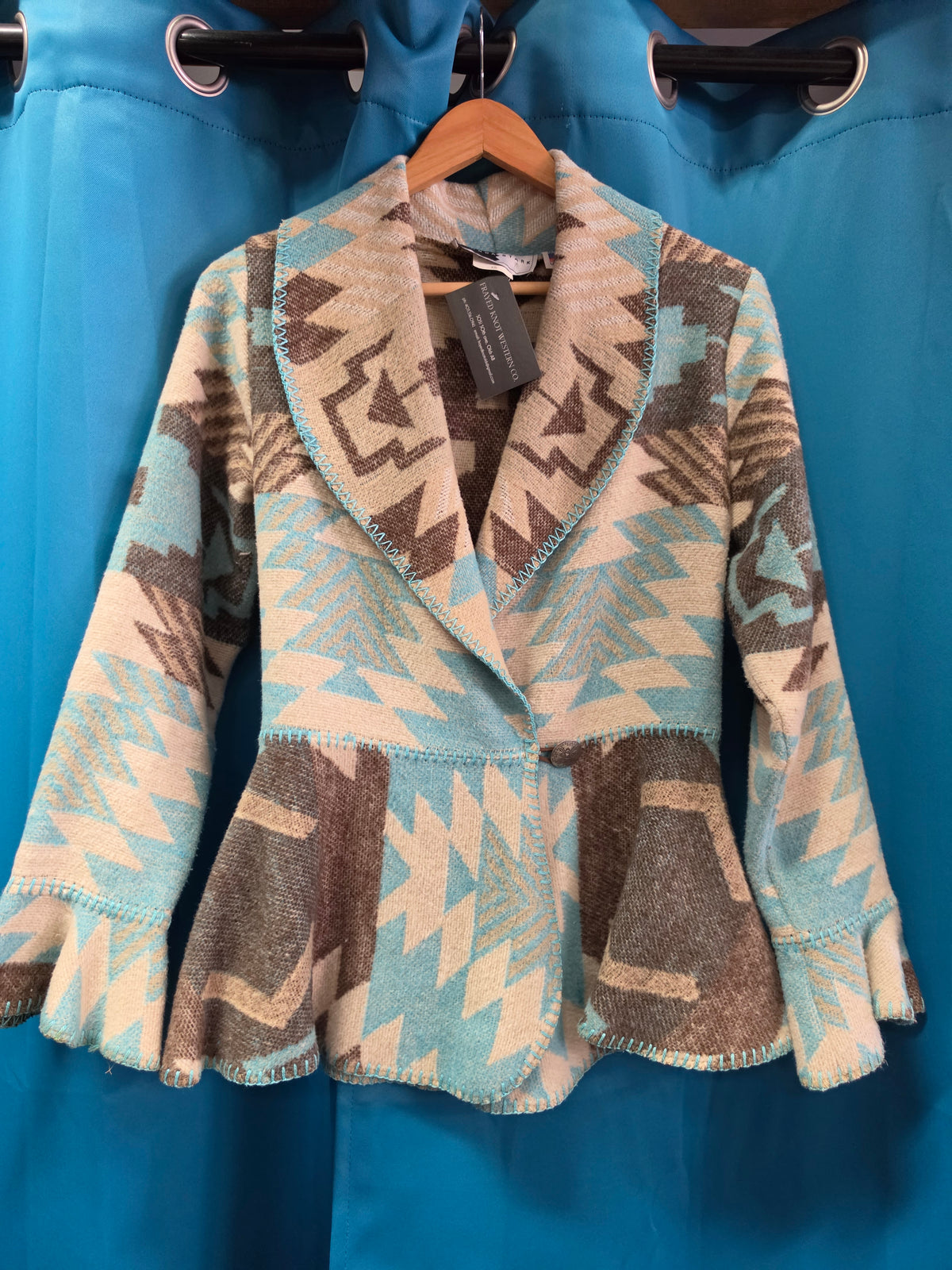 Brown-Teal Aztec Bell Slv.                          Shackett