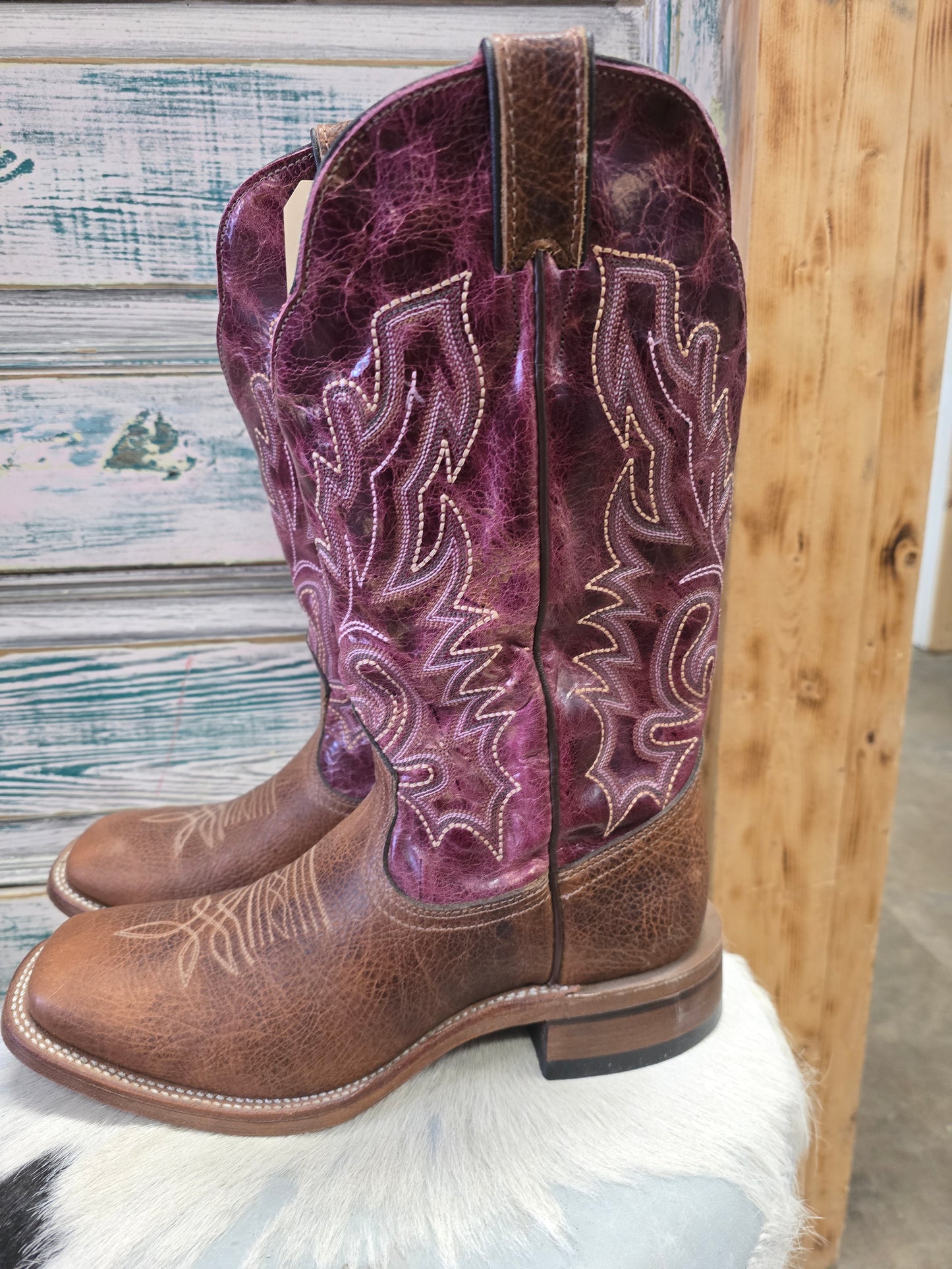 Raspberry Top Boots                     Sq. Toe