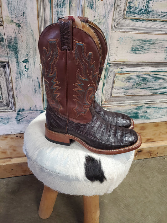 Boulet 12" Exotic Caiman Belly Wide Square Toes
