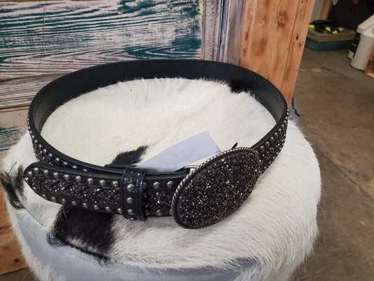 Leather Carved Concho Belt