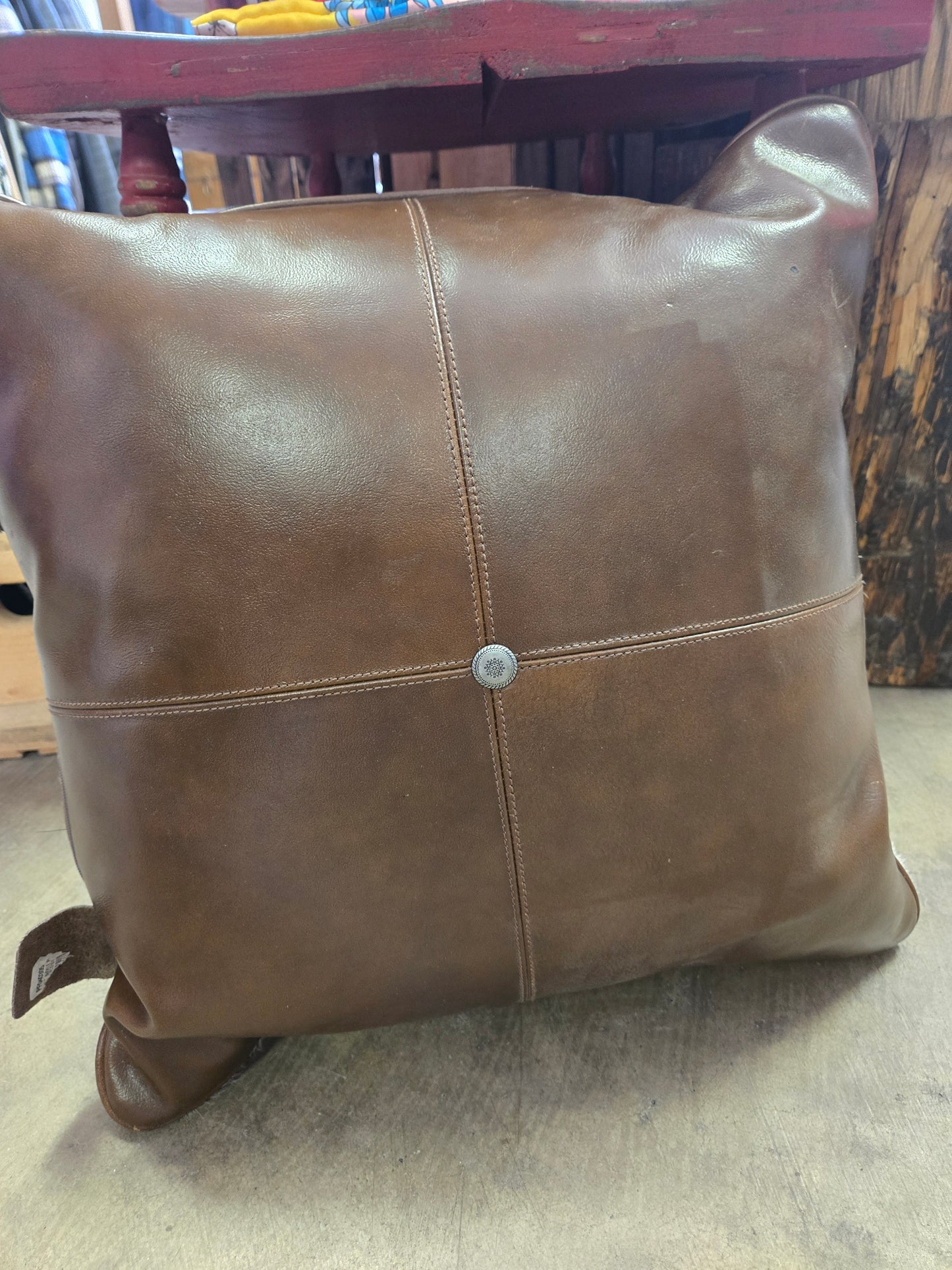 Cowhide & Leather Accent Pillow