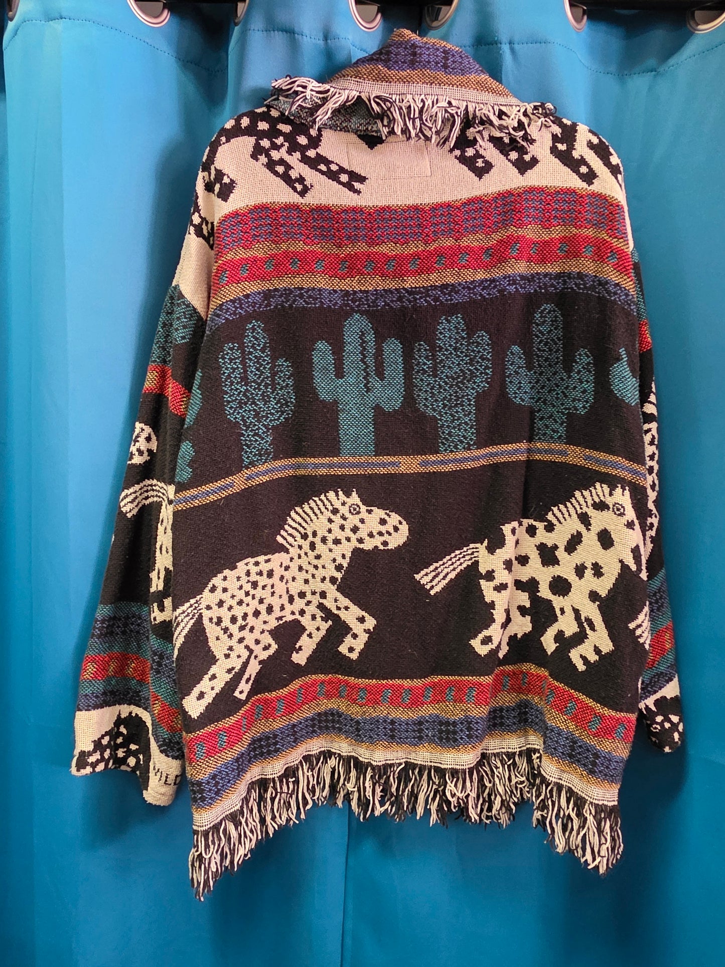 Ladies Western Blanket                      Fringed Cardigan