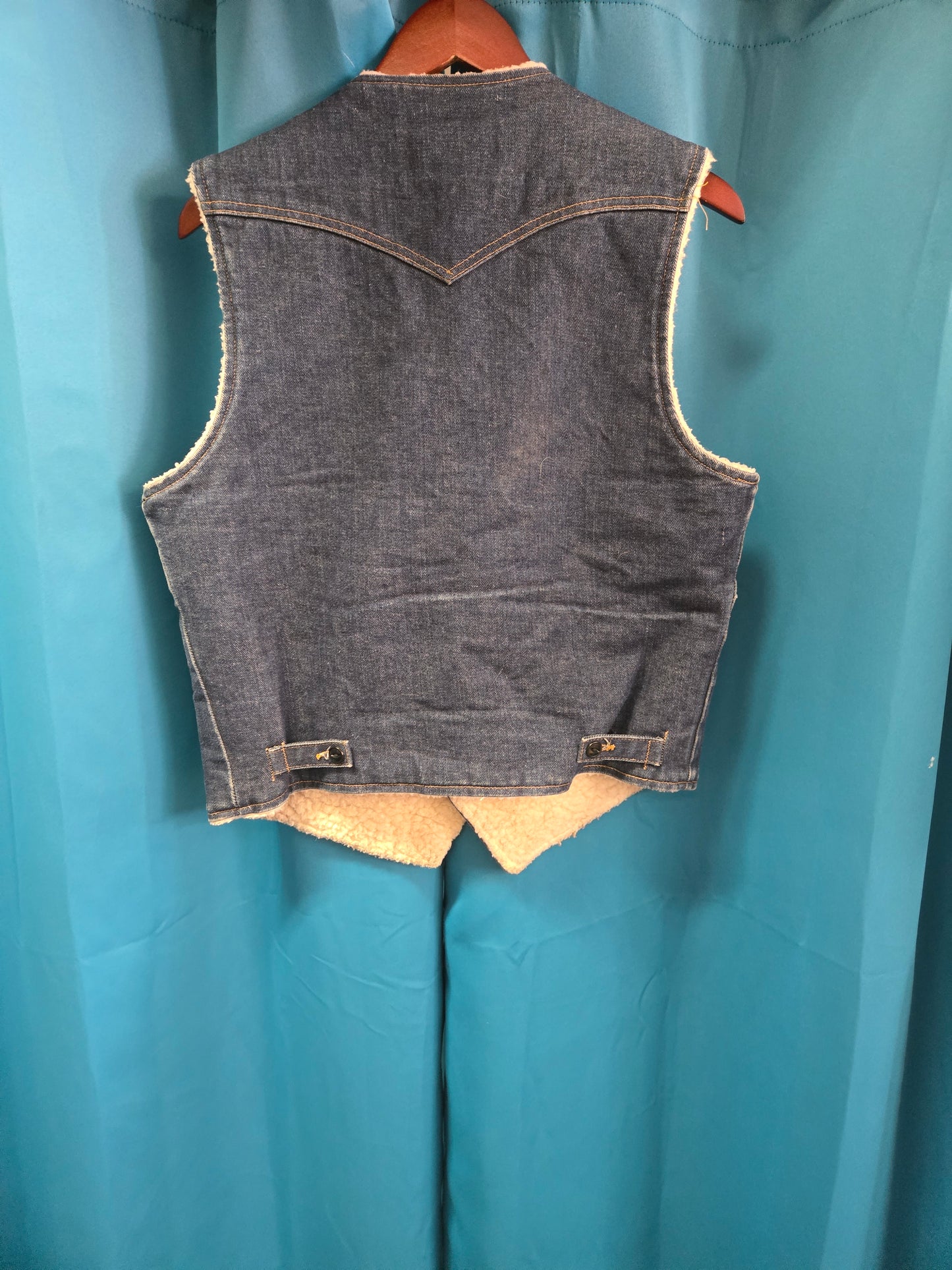 VINTAGE Lee Fleece Lined                          Denim Vest