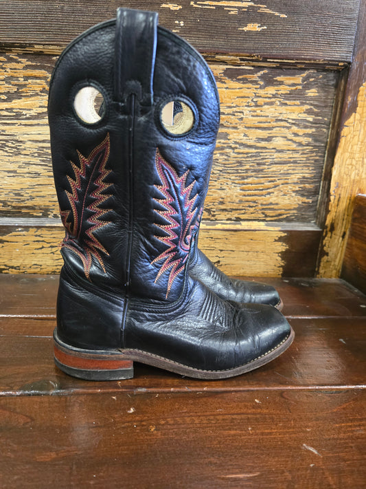 Sq. Toe Black Brahma Boots