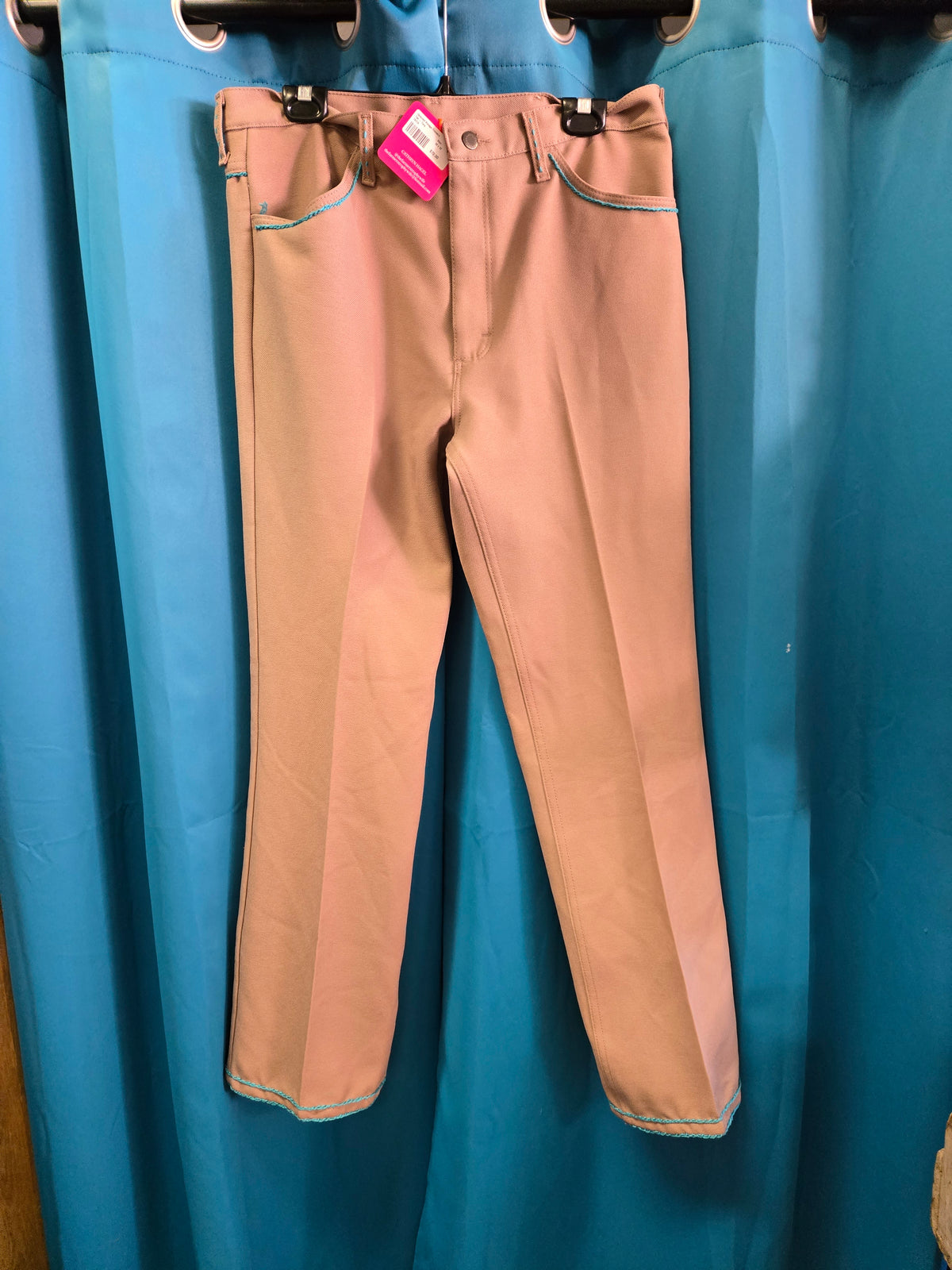 Upcycled Vintage Trousers                     Tan - Turq