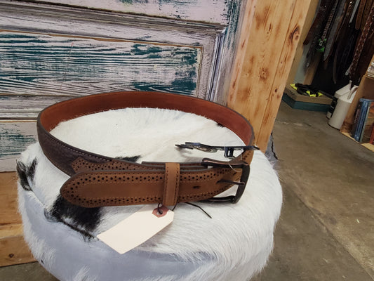 Dark Brown Padded Leather Belt