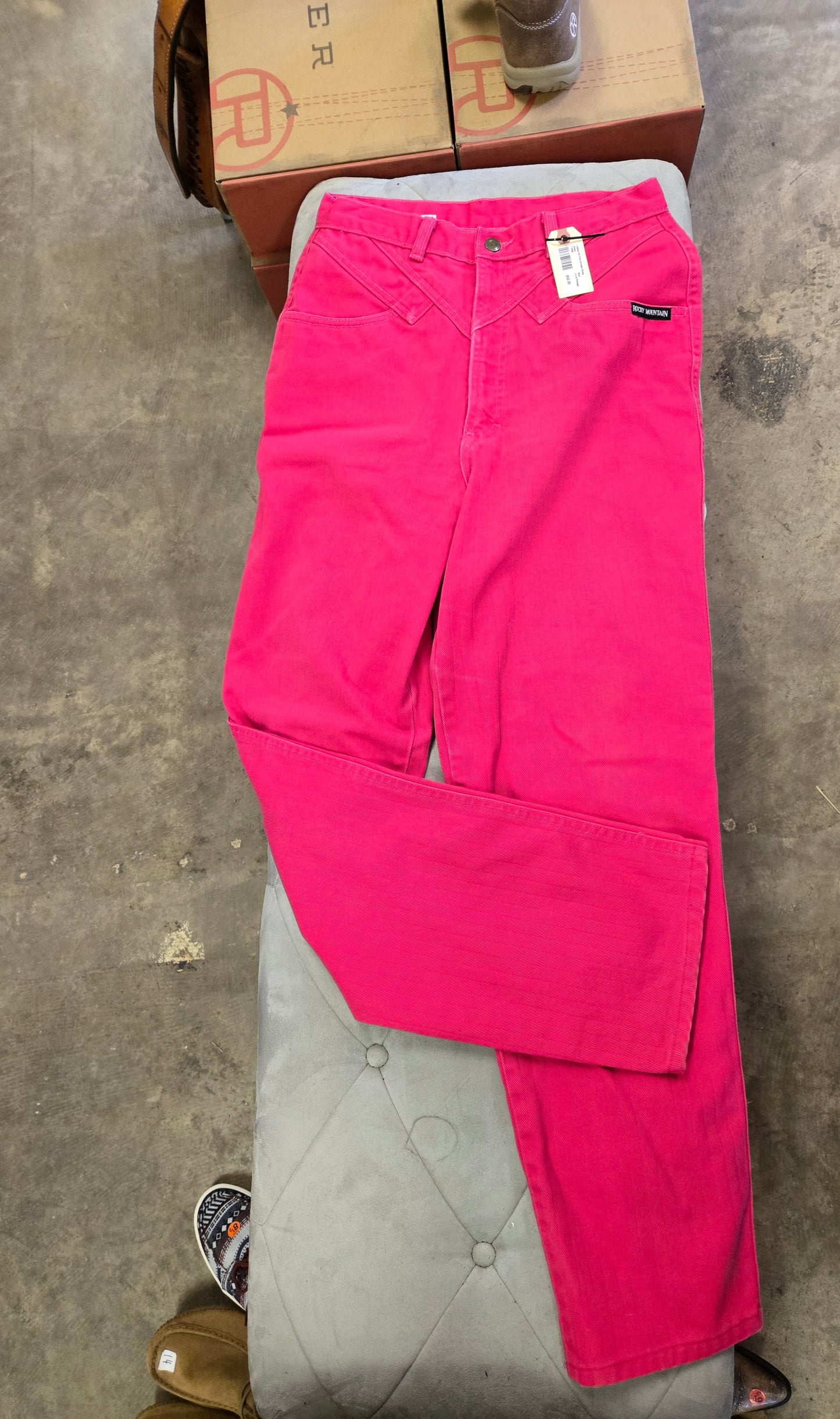 Ladies Hot Pink Vintage Rocky Jeans