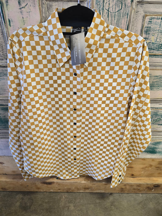 NEW Gold Check Ladies W/Shirt