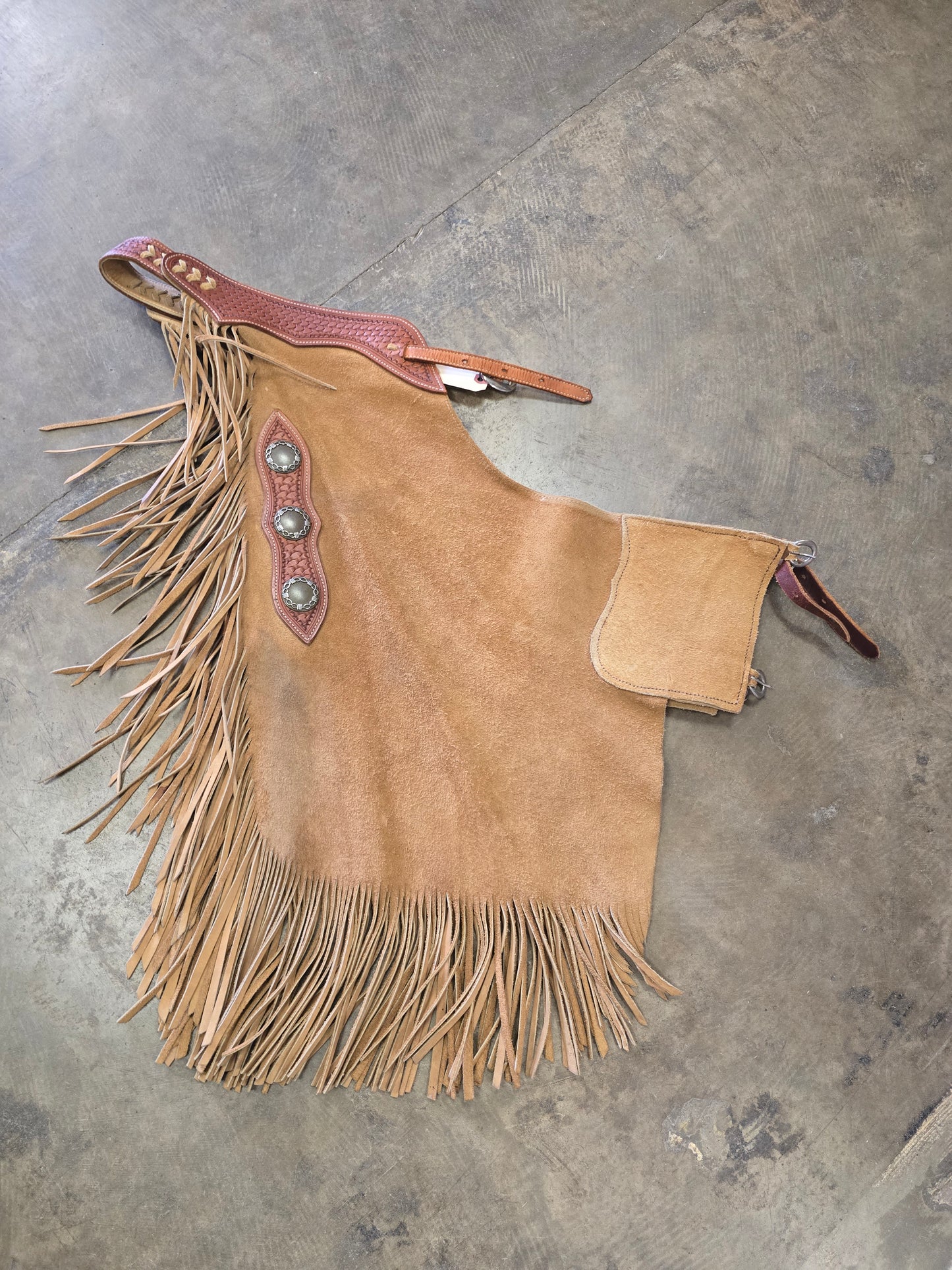 Suede Fringed Chaps/Concho Det.