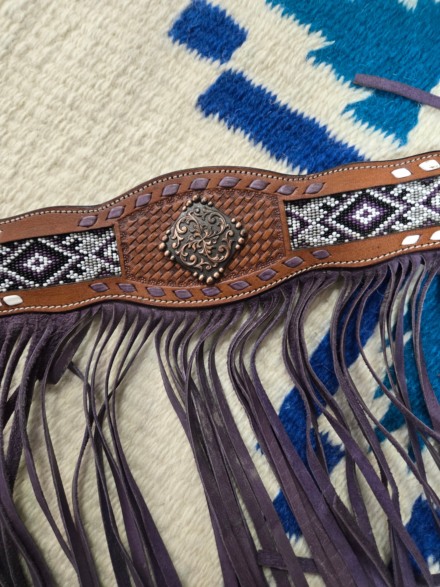 Purple Fringed Breast Collar