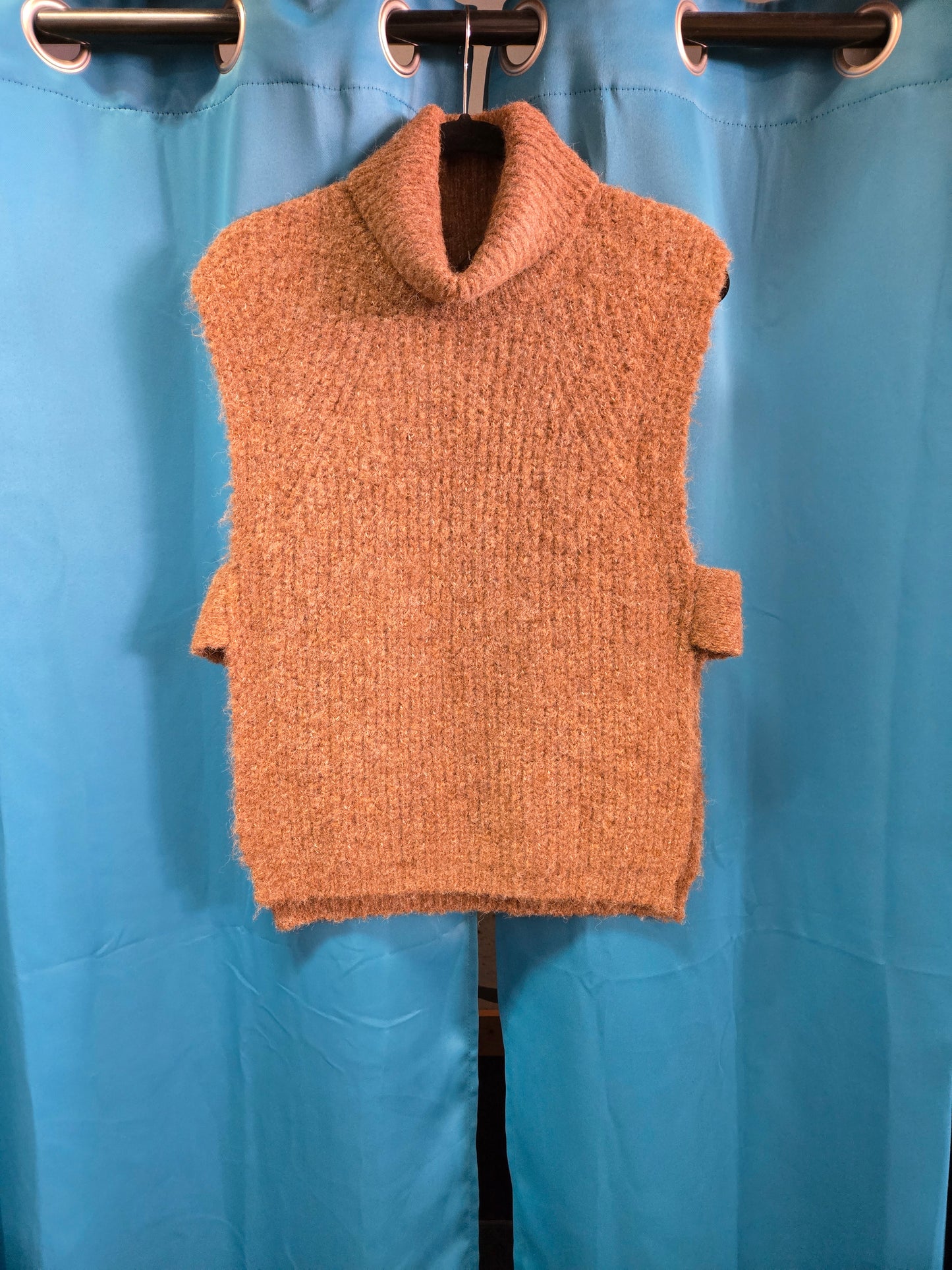 Brown Cowl Sweater Vest