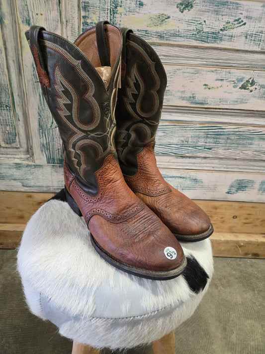Brown Topped Round Toe Boots
