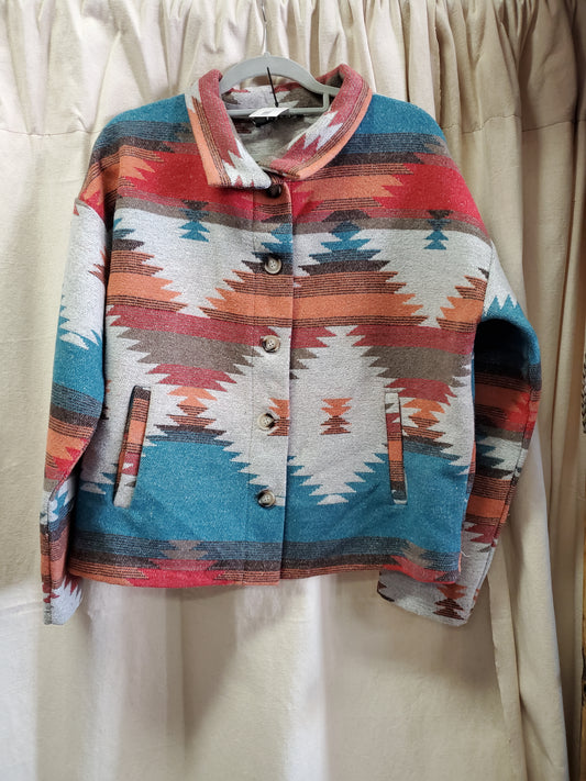 Ladies Multicolour Aztec Jacket