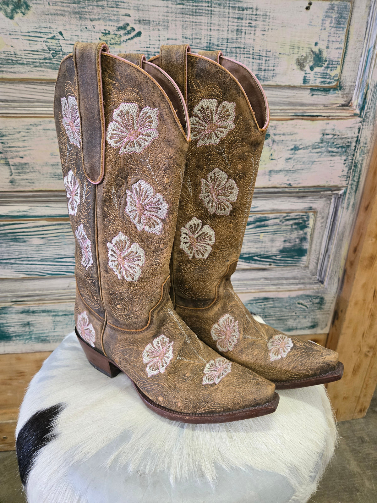 Floral Boots/ Snip Toe