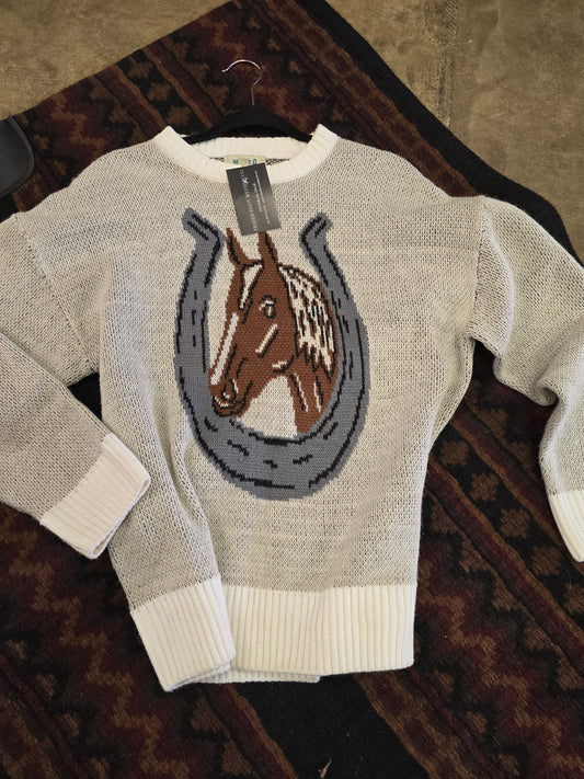 Knit Sweater/Horse Head