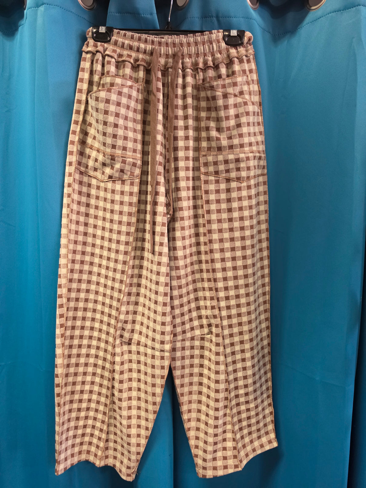 NEW Ivory- Cream Checkered                      Lounge Pants