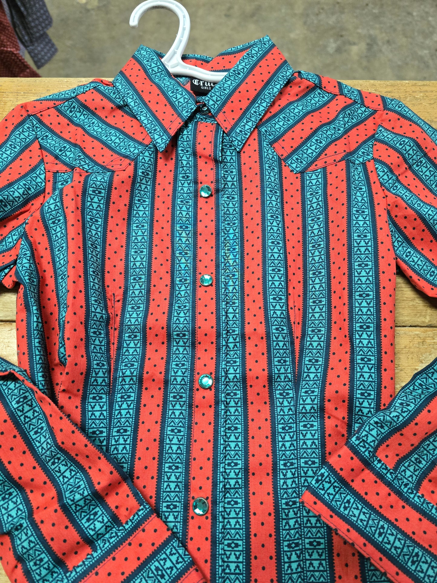 NEW Orange-Teal Print W/shirt