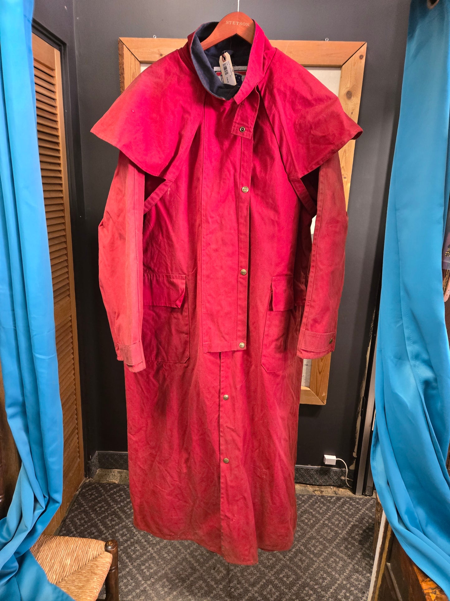 Red Oilskin Full Lenght Slicker