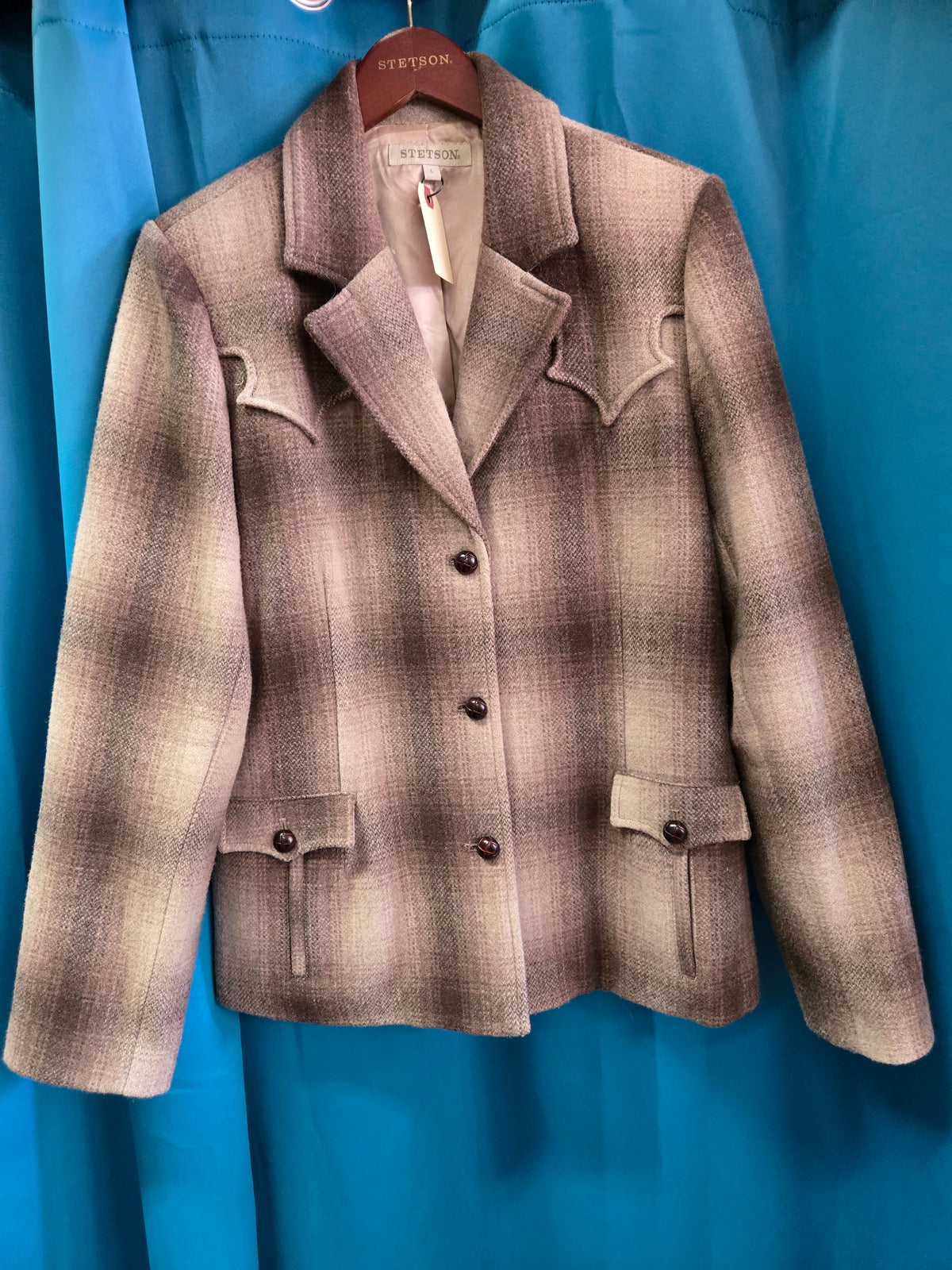 Brown Plaid Wool Blazer/Jacket