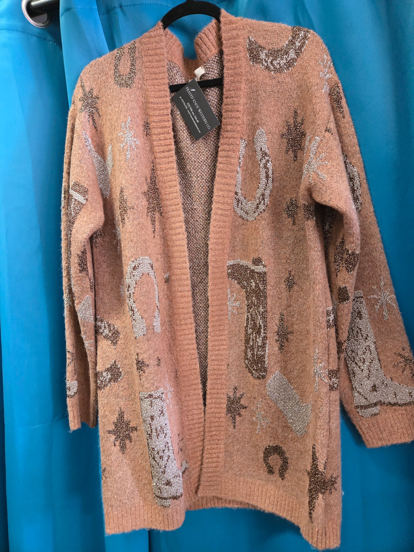 Knit Cardigan Sparkle                          Western Print