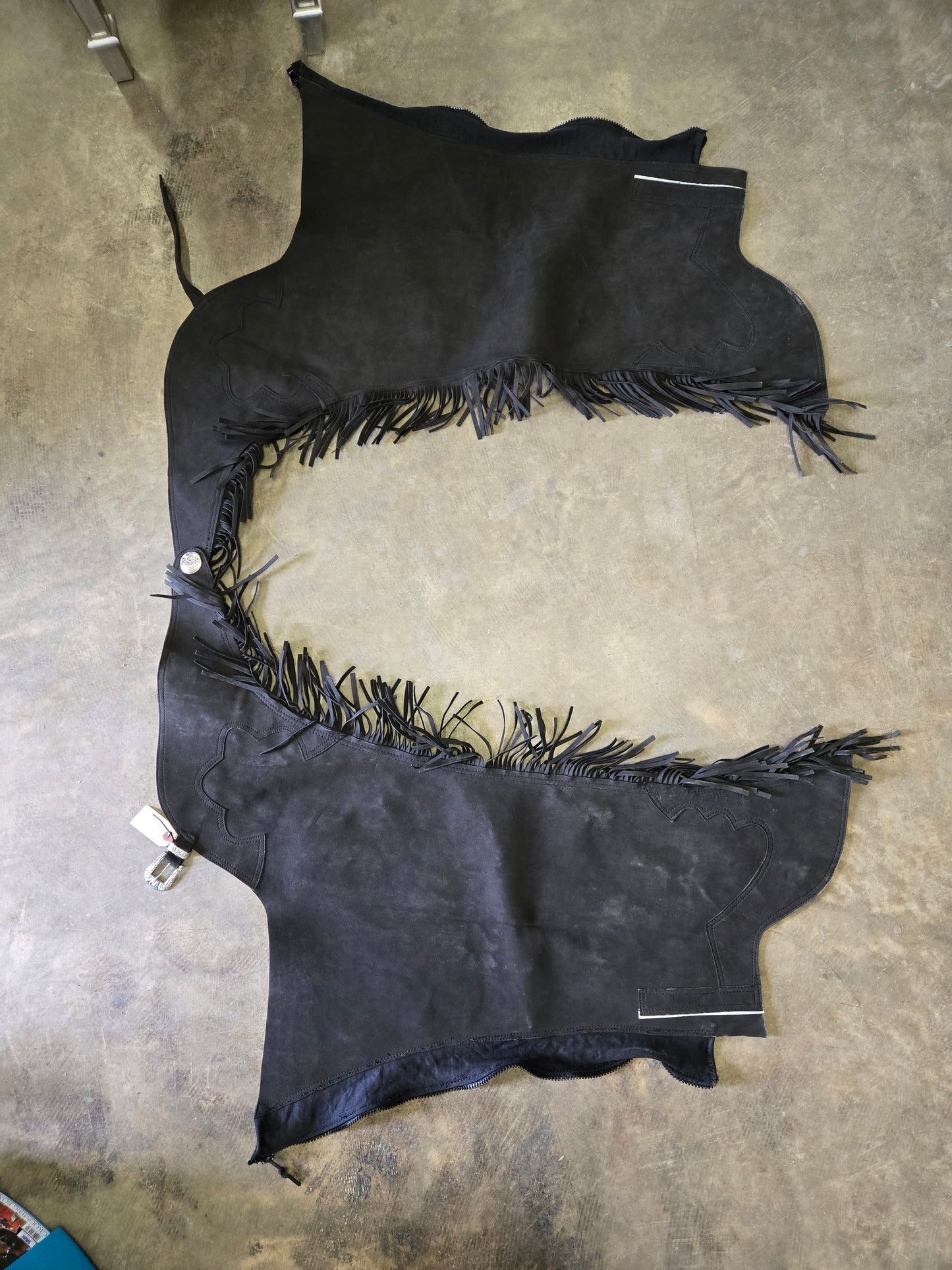 Black Faux Suede Show Chaps